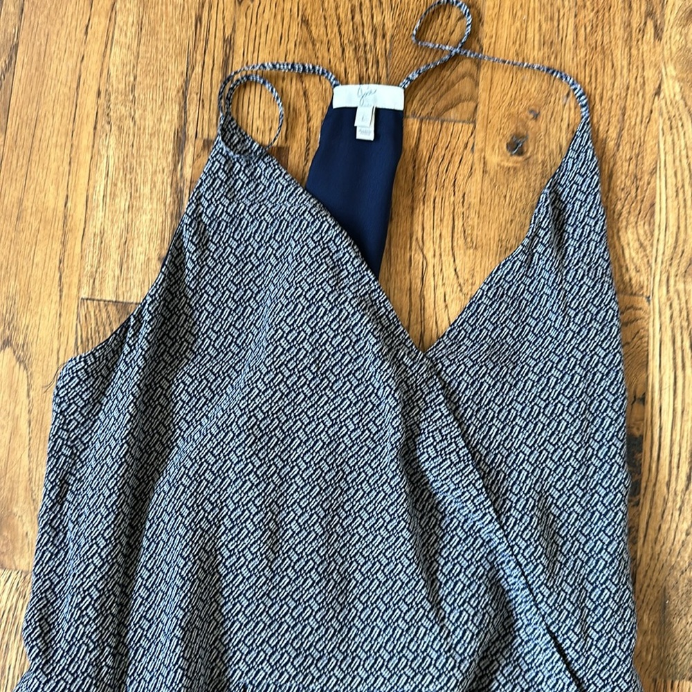 Joie Sz L Navy printed Maxi Dress - Picture 2 of 7